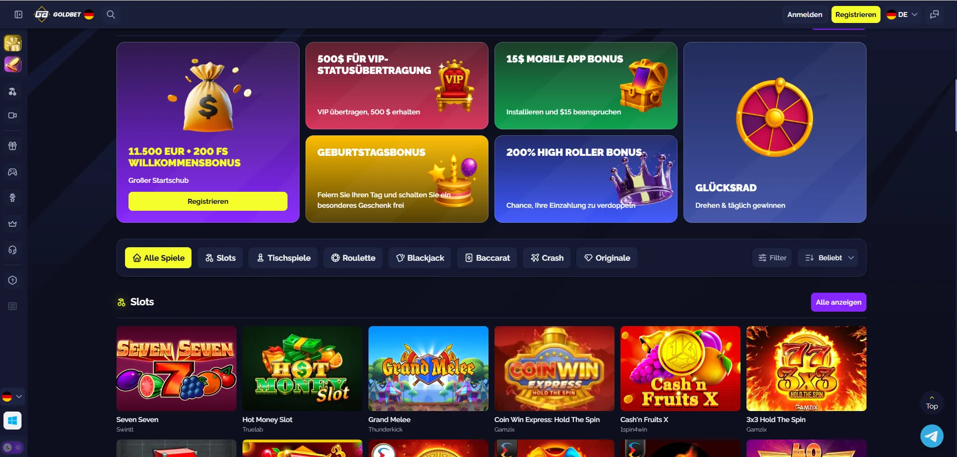 Goldbet Casino Spiele